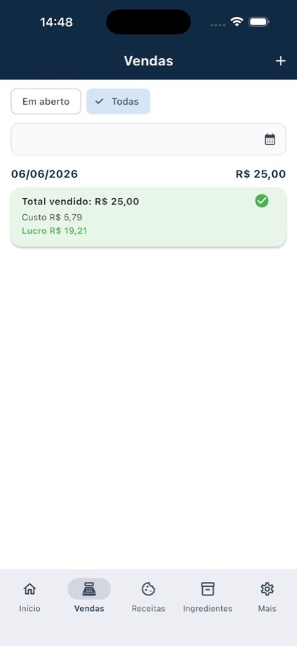 Lista de vendas no Grm Precifica